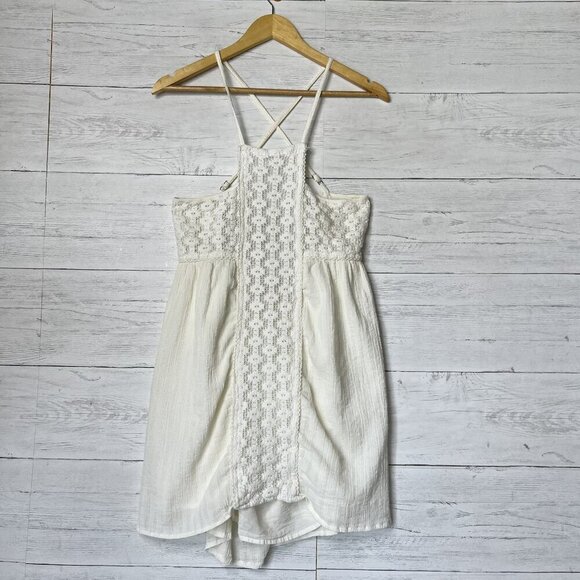 O'Neill Dress Womens Size Medium Ivory Shelby Gauzy Embroidered Babydoll Summer - Picture 1 of 16